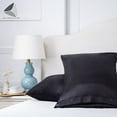 thumbnail image 2 of PULLIMORE 2 Pcs Silk Stain Pillowcase Pillow Case Cover Standard King Queen Cushion Covers for Hair and Skin (King, 20 x 40 inch, Black), 2 of 10