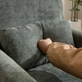 thumbnail image 3 of Pawverly Contemporary Accent Armchair, Soft Boucle Sherpa Upholstered Leisure Chair with Arms and Waist Pillow, Modern Single Sofa Chair for Living Room, Bedroom, Apartment or Office, Cozy Green, 3 of 9