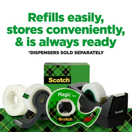 Scotch Magic Tape, Invisible, 1 Tape Roll