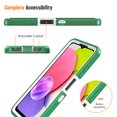 thumbnail image 5 of Xhy Samsung Galaxy A03S Case with Belt Clip Holster and Screen Protector Military Grade Full Body Multilayer Drop Shock Protection 3 in 1 Rugged Durable Detachable for Samsung A03S Phone - Green White, 5 of 9