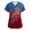 01-Deep Red, variant on Womens 250 Anniversary USA 4th of July Medical Scrub Tops Scrubs Shirts V-Neck Short Sleeve Nurse Uniform with Pockets 02-Red XL