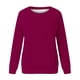 thumbnail image 3 of Qucoqpe - Sudadera informal de manga larga para mujer, cuello redondo, bonito jersey de color liso, corte holgado, en liquidación, 3 of 5