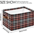 thumbnail image 4 of Coolnut 1 Pack Fabric Storage Basket National Tartan Red Closet Storage Bins with Handles Foldable Baskets for Shelves Toy Organizer Home Office Decor Gifts, 4 of 7