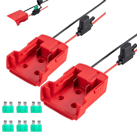 

2 Pack Power Wheel Adapter for M18 18V Battery with Fuse & Wire Terminals Power Convertor for Rc Car Diy Use Work