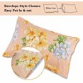 thumbnail image 2 of HTOOQ Yellow Floral Printed Sheet Set Queen, 4 Piece Soft Brushed Microfiber Sheets Deep Pocket, 2 of 8