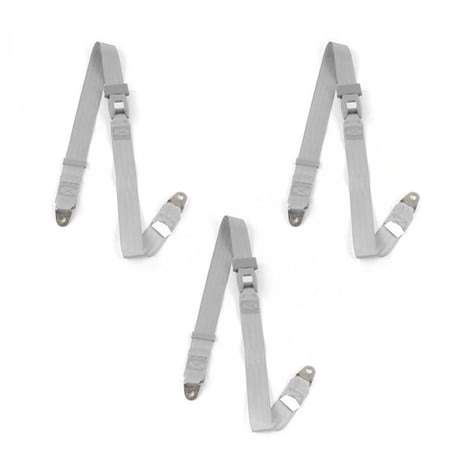 SafeTBoy Standard 2 Point Gray & Grey Lap Bench Seat Belt Kit for Ford Falcon 1960-1963 - 3 Belts