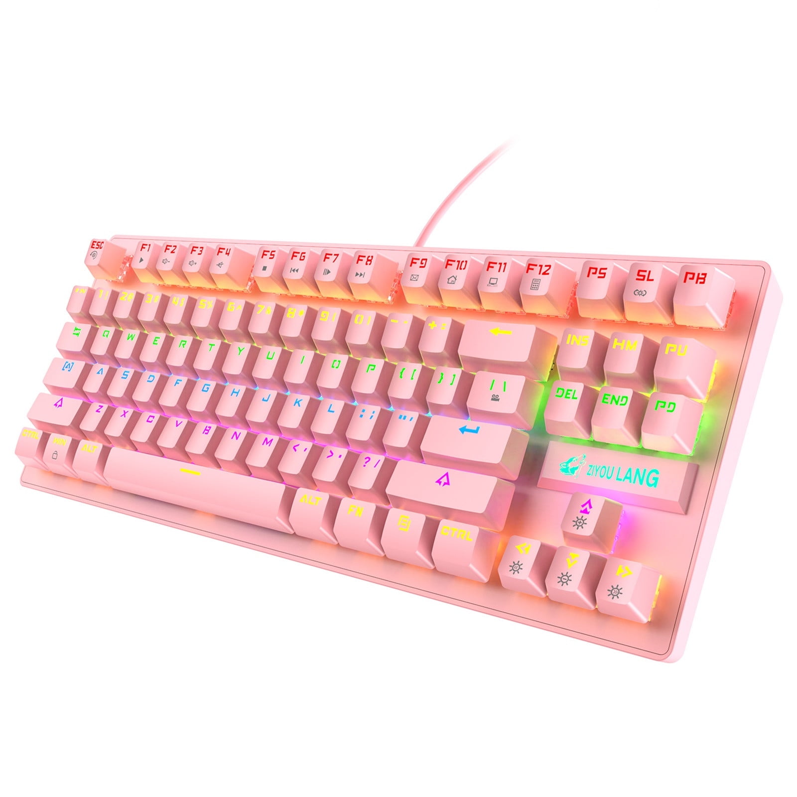 Yufenmy Clearance Tech Accessories Mechanical Keyboard 87 Keys Layout LED Backlit Blue Switches Wired