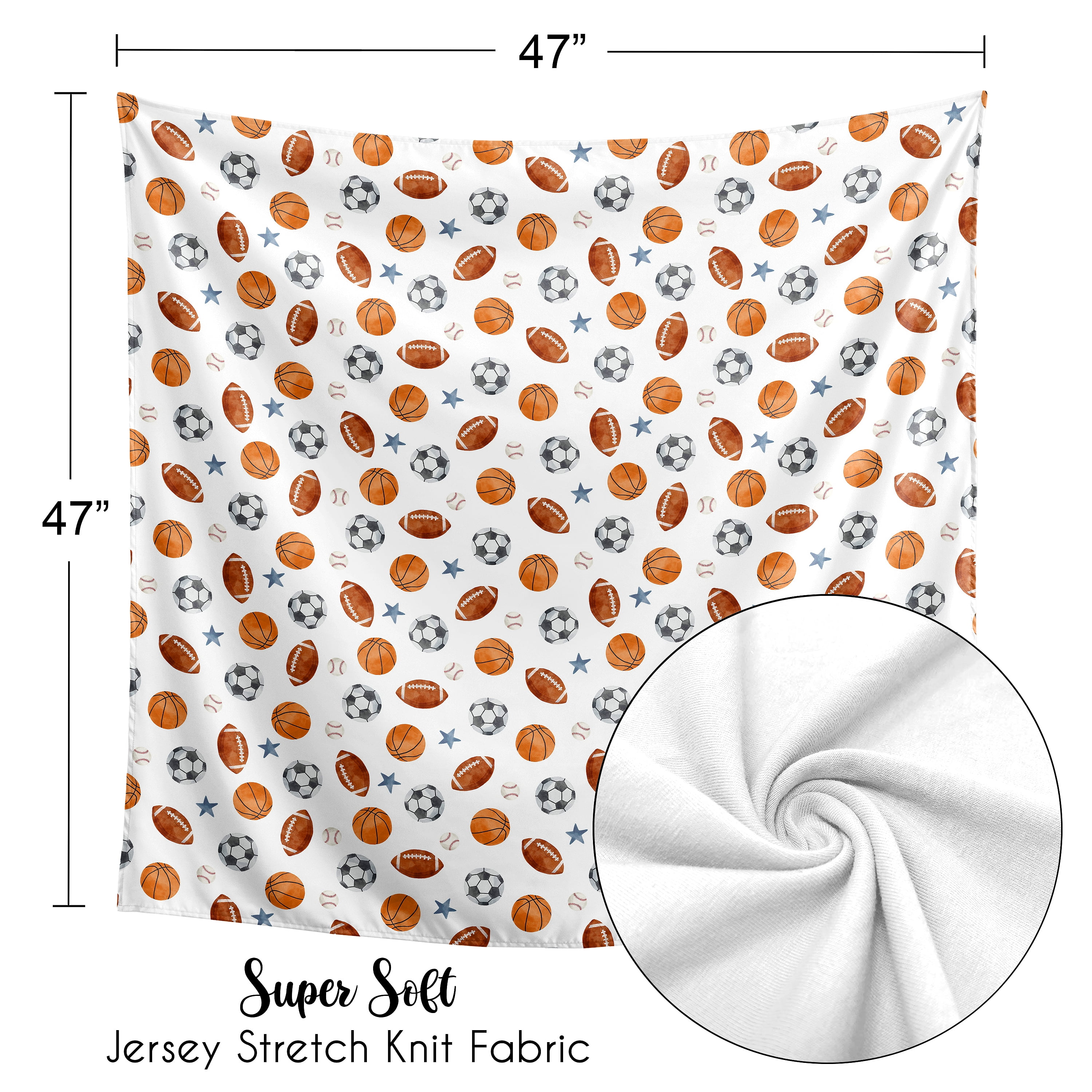 Sweet Jojo Designs Watercolor Sports Theme Boy Swaddle Blanket