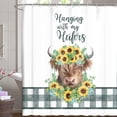 thumbnail image 2 of Funny Rustic Sunflower Cow Shower Curtain, with 12 hooks 72X72IN, 2 of 6