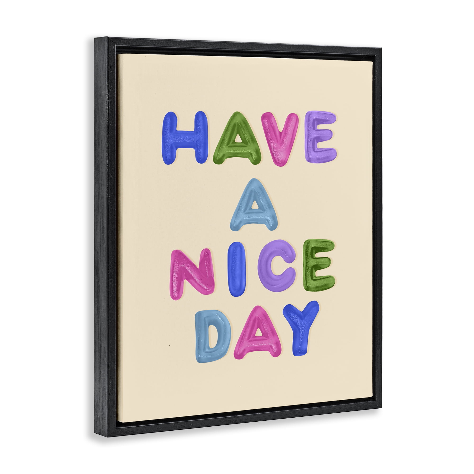 Stupell Industries Have a Nice Day Gummies Black Framed Floater Canvas Wall Art, design by LISH Creative