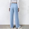 thumbnail image 6 of XFLWAM Womens Wide Leg Dress Pants Business Casual Flowy Work Palazzo Pants High Waisted Slacks Trousers with Pockets Light Blue XL, 6 of 9