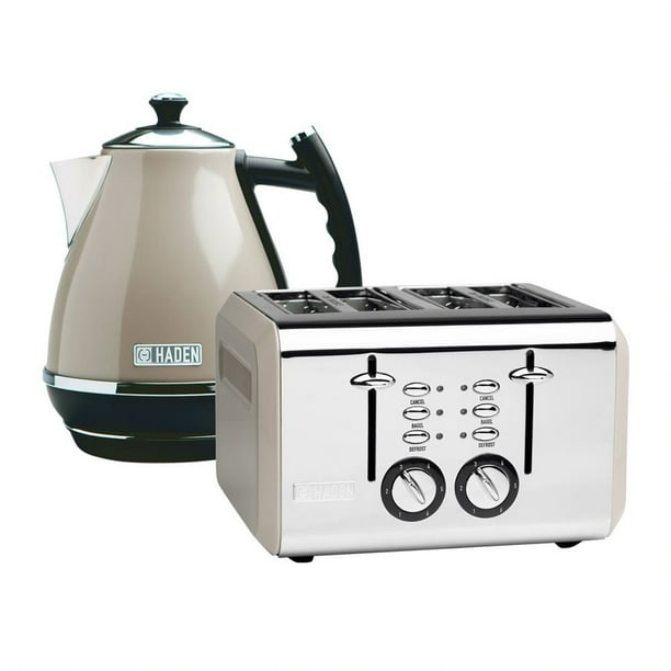 Haden Stainless Steel Retro Toaster & 1.7 Liter Stainless Steel 