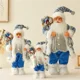 thumbnail image 2 of Muñeco de Papá Noel azul, adornos navideños, muñecos de Papá Noel de peluche, figuras para fiestas navideñas, adornos de mesa para la sala, regalo de Año Nuevo, 2 of 5