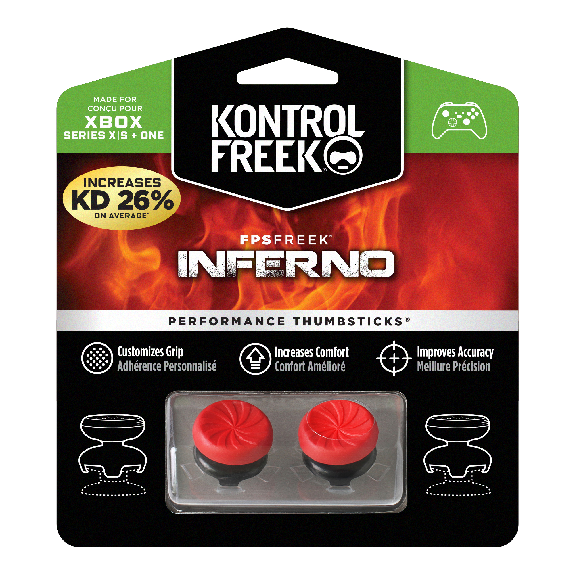 FPS Freek Inferno Performance Thumbsticks, KontrolFreek, Xbox Series X|S -  Walmart.com