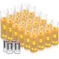 thumbnail image 2 of 24 Pack Acrylic Flameless Candles with Embedded  String LED Pillar Lights Remote Timer for Indoor Outdoor Wedding BBQ Gift, 2 of 7