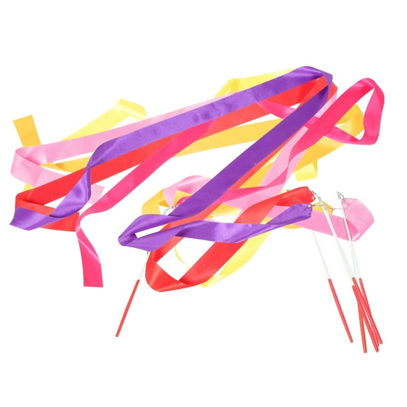 ELAYARD 6Pcs Gymnastics Ribbon Wands Assorted Colors for Rhythmic Gym Exercise