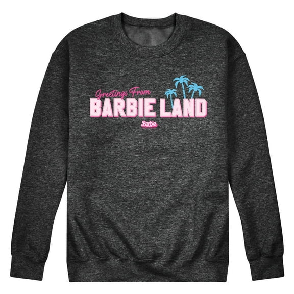 Barbie the Movie - Greetings from Barbie Land - Men's Crew Neck Fleece Pullover