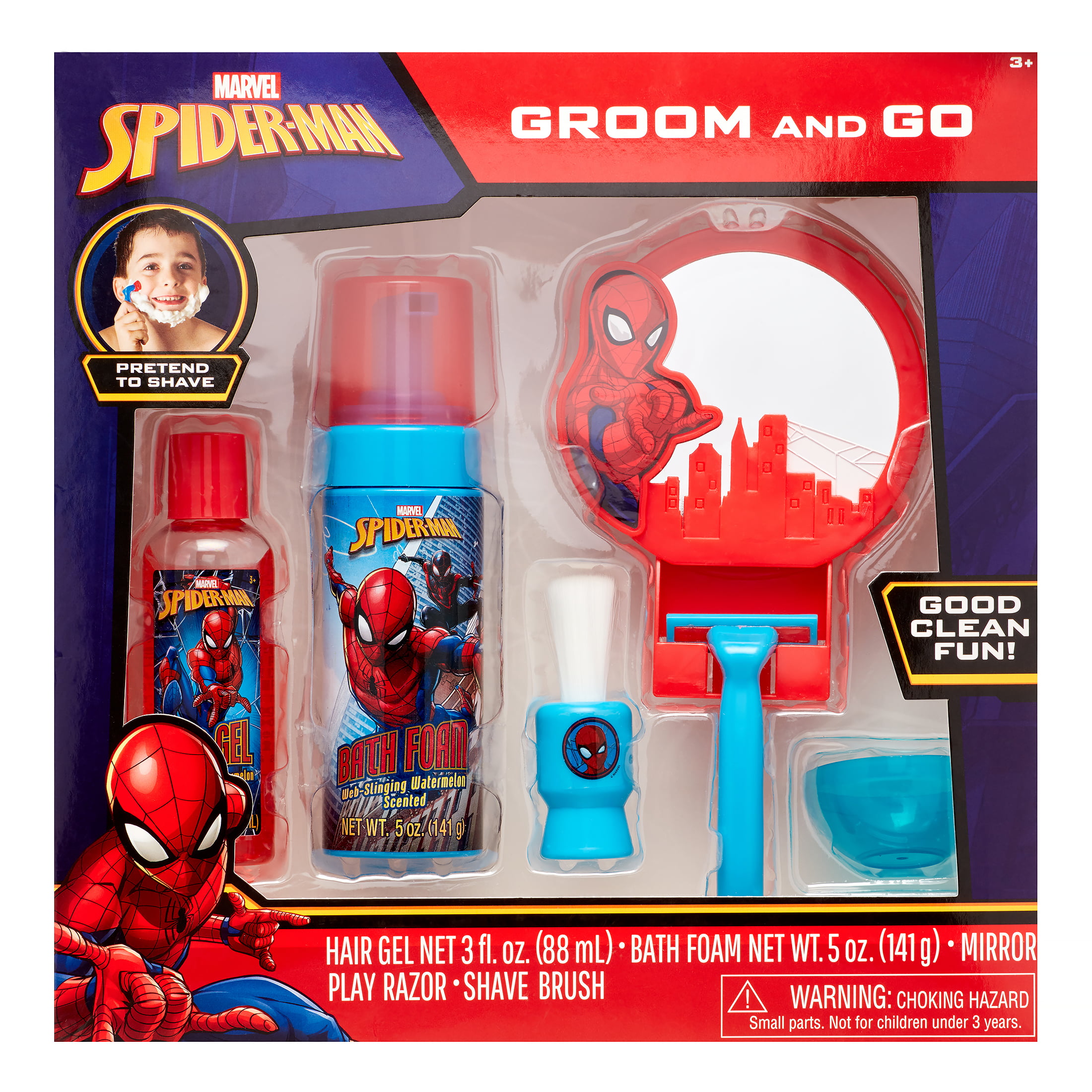 Marvel SpiderMan 6Piece Groom and Go Play Shave Bath Set