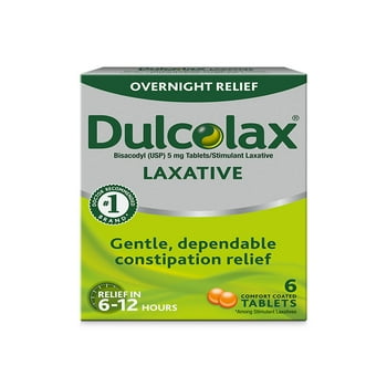 Dulcolax Stimulant , Gentle Overnight  , Bisacodyl 5mg s, 6 ct