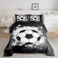 thumbnail image 2 of jejeloiu Football Sports Bedding Comforter Set,White Splatter Ink Twin Comforter Sets,Boys Socer Game Bedding Set,Lightweight Room Decor Reversible,2 Pieces, 2 of 8