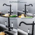 thumbnail image 3 of Retro Black Kitchen Faucet - Two Handle Kitchen Mixer Tap - 360° Swivel - Kitchen Sink Faucet, 3 of 5