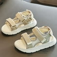 thumbnail image 1 of CHAOLEI Children Open Toe Sandals Summer New Solid Beach Shoes Girls Hollow Out Simple Sandals -Beige,3, 1 of 3