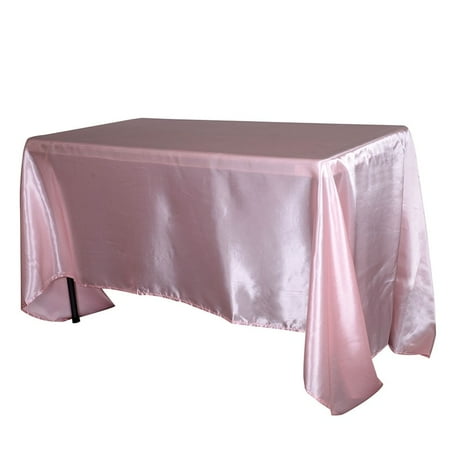 60 Inch X 102 Inch Tablecloth - Light Pink 60 Inch x 102 Inch Rectangular Satin Tablecloths