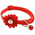 thumbnail image 1 of Flower Pet Collar Adjustable Rhinestone Cute Kitten Collar Bell Dog Collar, 1 of 10