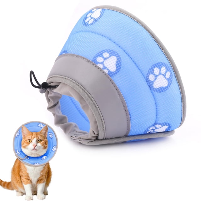 Collar isabelino suave en forma de cono de gato para recuperación quirúrgica