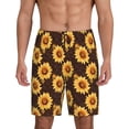 thumbnail image 2 of Picia Chocolate Plaid Sunflower A Pajama Shorts for Men, Men's Pajama Bottoms, Sleepwear,Short Pajama Pants-3X-Large, 2 of 9