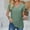 A035-Green, variant on CALAFEBILA Women's Tops On Button up Women's Plus Size Blouses,Ladies Fashion Solid Color Blouse Summer Short Sleeve V Neck Loose Breathable Ladies Tops