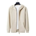 thumbnail image 5 of Fleece Hoodies for Men Zip Up Sweatshirt Fleece Jackets Khaki XL, 5 of 6