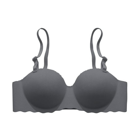 Crunowin Women s Light Lift Wirefree Seamless Bra  Soft Bralette Sport Everyday Bra Blue S