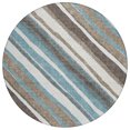 thumbnail image 2 of Addison Rugs Chantille Indoor/Outdoor Transitional Stripes Taupe Machine Washable Round Rug, 8' x 8', 2 of 8