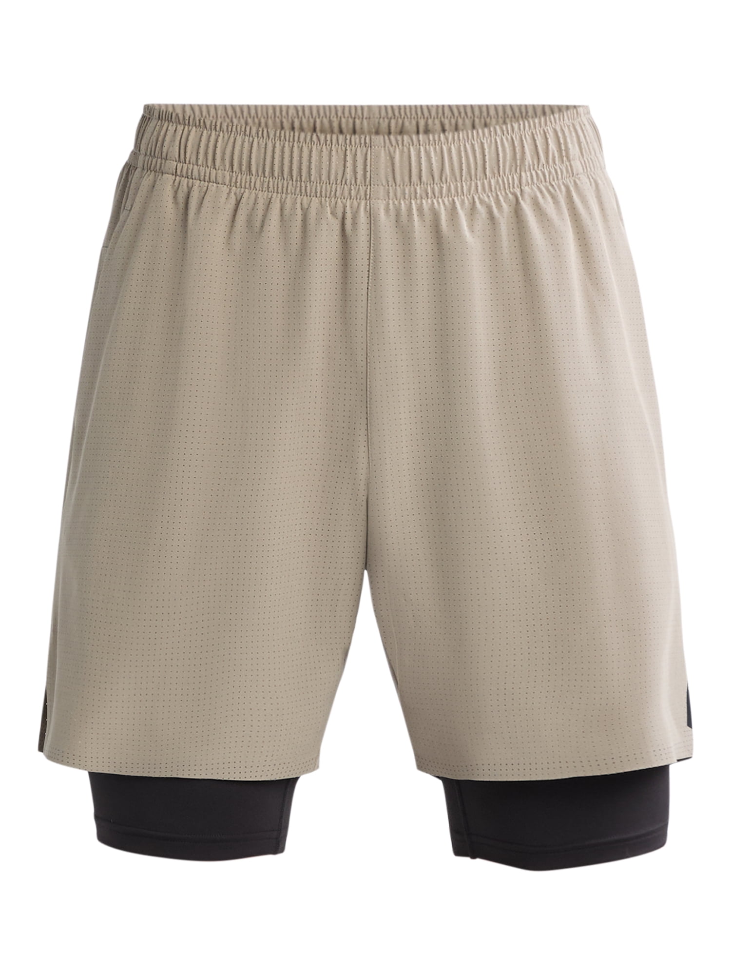 Athletic Works Men's and Big Men's 2 In 1 Perforated Active Shorts, 7" Inseam, Sizes S-3XL