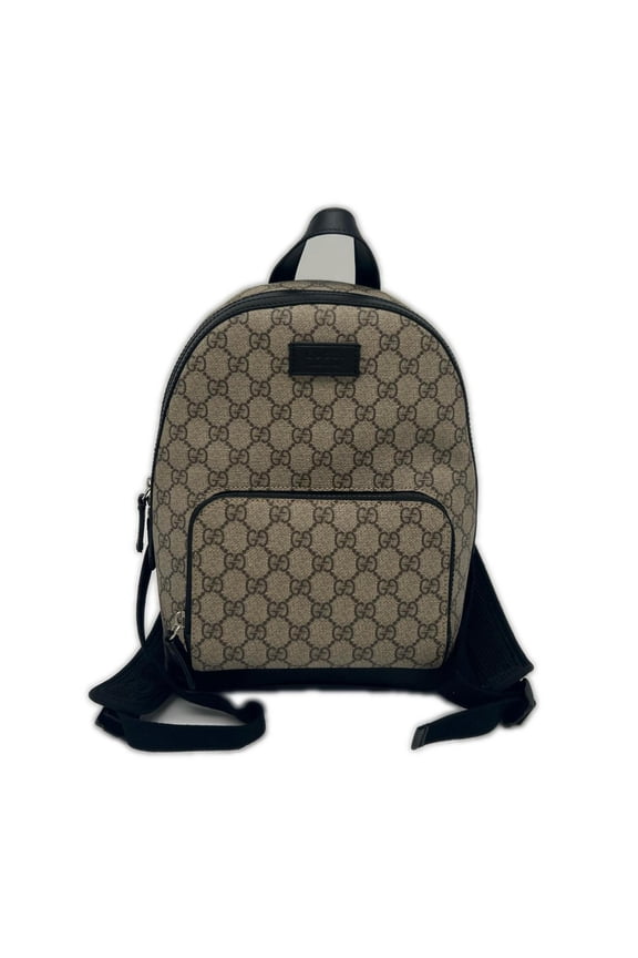 Pre-Owned GUCCI GG Supreme Canvas Small Backpack 429020 - Backpack/Daypack Beige/Brown Leather...