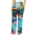 thumbnail image 3 of Picia Tropical Poolside Relaxation Womens Soft Woven Cotton Elastic Waistband Sleep Pajama Pant Lounge Sleep Pant With Pockets And Drawstring-Small, 3 of 9
