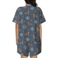 thumbnail image 6 of Fotbe Squirrel And Snowflakes Print Pajama Set for Women 2 Piece Loungewear Short Sleeve Tops and Shorts Set Soft Sleepwear-Medium, 6 of 7