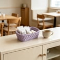 thumbnail image 3 of Plastic Woven Storage Basket Rectangular Organizer Tray For Bathroom Kitchen And Desktop Organization, 3 of 6