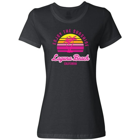 Inktastic Summer Enjoy the Sunshine Laguna Beach California in Pink Women's T-Shirt