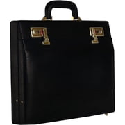 LINDSEY STREET Pure Leather Briefcase Executive Handbag for Mens Leather Attache Briefcase 14 Inch Laptop MacBook Carry Case