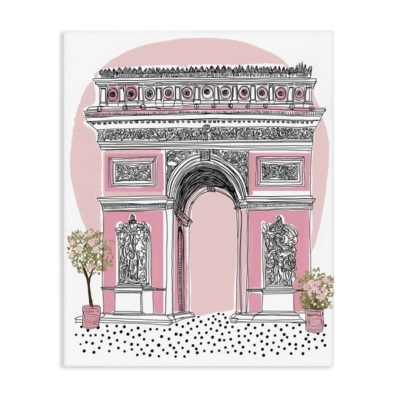 Stupell Industries Bohemian Pink Neoclassical Archway Canvas Art, 16 x 20, by Jess Stempel