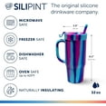 thumbnail image 2 of Silipint 32oz Silicone Tumbler with Handle, Flip Lid and Straw – BPA-Free, Non-Toxic, Freezer, Microwave, Dishwasher Safe, Pack of 4, Classic Black, 2 of 8