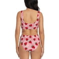 thumbnail image 3 of Daiia Strawberry Women's Bikini Set Two Piece Swimsuit High Waisted Bikini Adjustable Straps Bikini Perfect for Beach, Pool, and Summer Vacation-Small, 3 of 9