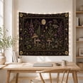 thumbnail image 5 of Floral Garden Nocturnal with Botanical Ornate Border, Nostalgic Vintage for Botanical Art Lovers, Wall Decor, Valentine'S Day Gift, Tapestry Wall Hanging for Dorm and Living Room, 5 of 7