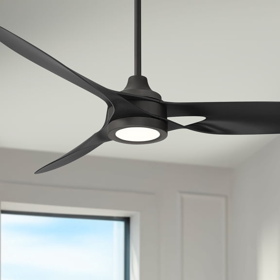 54" Casa Vieja Mystere Matte Black Indoor/Outdoor LED Ceiling Fan