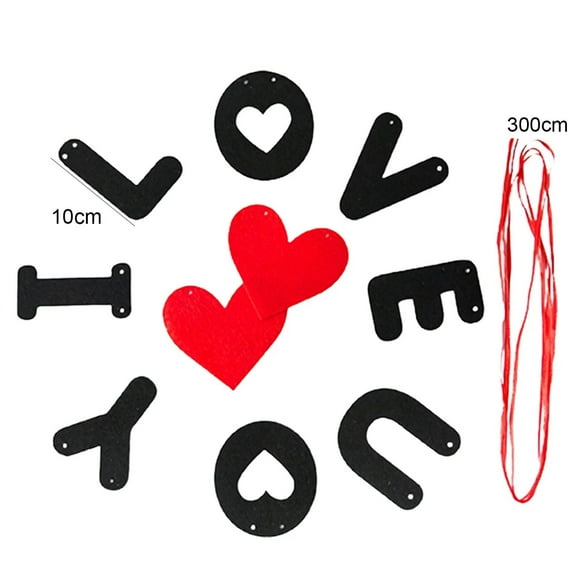 ZXNWN Sales Today Clearance I Love You Banner Valentines Day Decor Garland Paper Love Banner Valentines Decorations Heart Decorations Wedding Engagement Home Indoor Valentine Day Decor