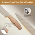 thumbnail image 3 of Terravoltz Kitchen Knife Set, 6-Pieces Super Sharp Knife Block Set for Kitchen, Non-Stick Stainless Steel Chef Set with Universal Knife Block Khaki, 3 of 6