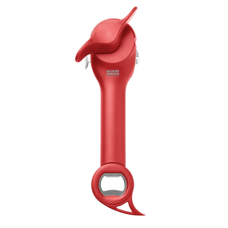 Kuhn Rikon Auto Safety Master Opener for Cans, Bottles and Jars, Red 