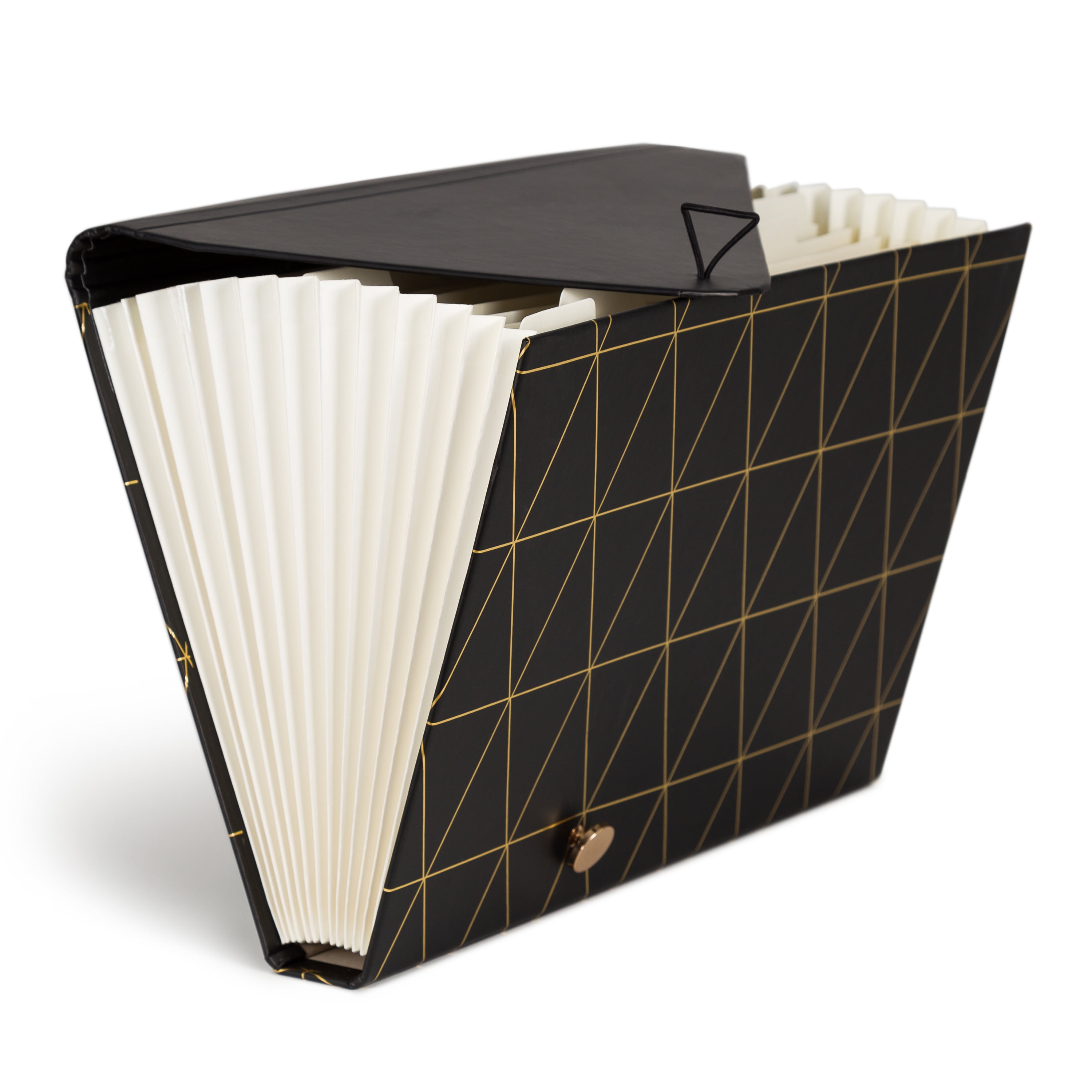U Brands Classic 13 Pocket File Folder, Black and White, 3318U